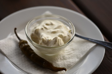 Chili pepper with sour cream
