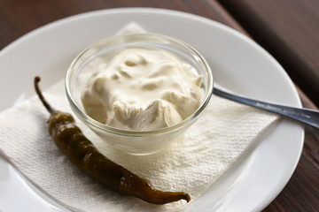 Chili pepper with sour cream