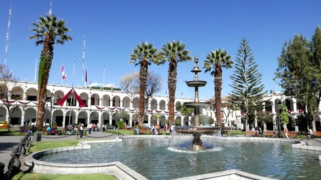 arequipa main square peru in a sunny day