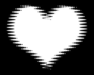 Heart Decorative Black & White Photo Frame. Type Text Inside, Use as Overlay or for Layer / Clipping Mask