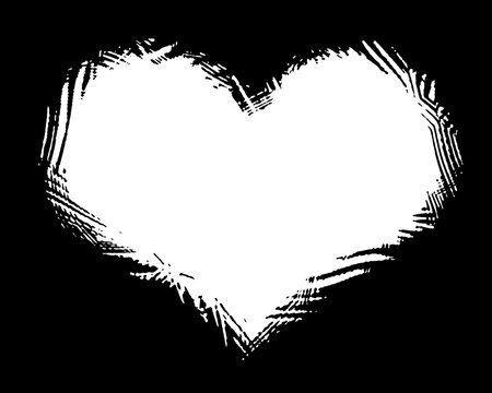 Heart Decorative Black & White Photo Frame. Type Text Inside, Use as Overlay or for Layer / Clipping Mask