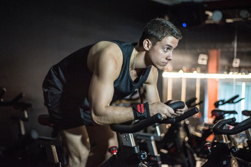 Fototapeta na wymiar man workout gym exercises