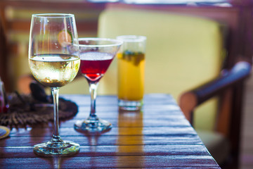 delicious fruit cocktails by the beach