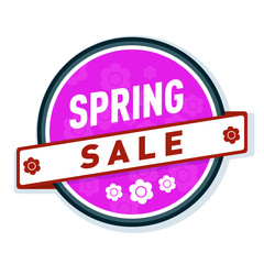 Spring season Sale label illustration
