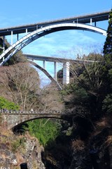 高千穂峡の三段橋