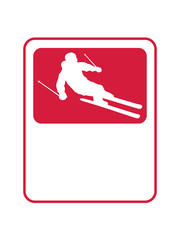 rahmen schild ski fahren runter berg winter sport spaß bergab berge urlaub ferien skiurlaub clipart silhouette design cool kalt langlauf schnee piste