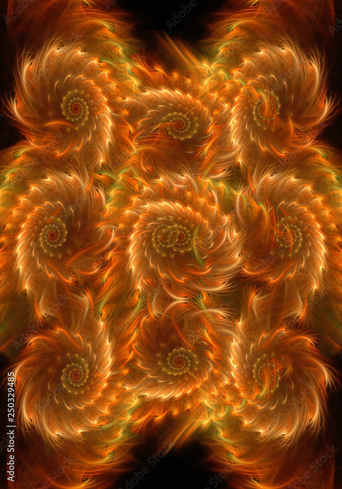 Poster artistic colorful computer generated pure smooth curvy fractal background