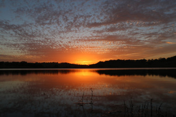 sunset over the lake , Palestine 