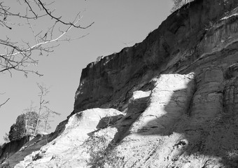 Black and white cliff.