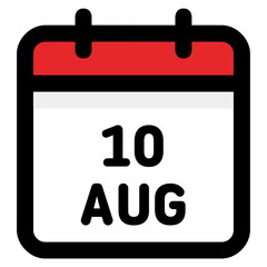 10. August - Calendar Icon - Vector Illustration
