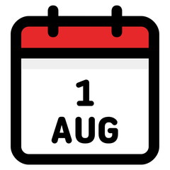 1. August - Calendar Icon - Vector Illustration