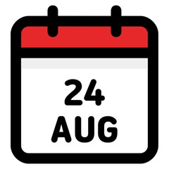 24. August - Calendar Icon - Vector Illustration