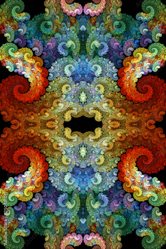 Poster computer generated smooth abstract colorful fractals artwork background