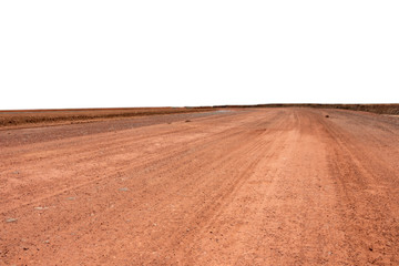 Dirt road isolated on white background.