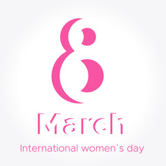 8 March Women`s day negative space isolated design