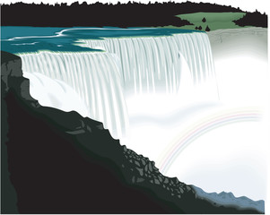 Niagara Falls Vector Illustration - obrazy, fototapety, plakaty