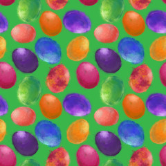 Easter Eggs Seamless Pattern. Happy Colorful Design for Print, Background, Scrapbook Paper, Gift Wrap, and textile.