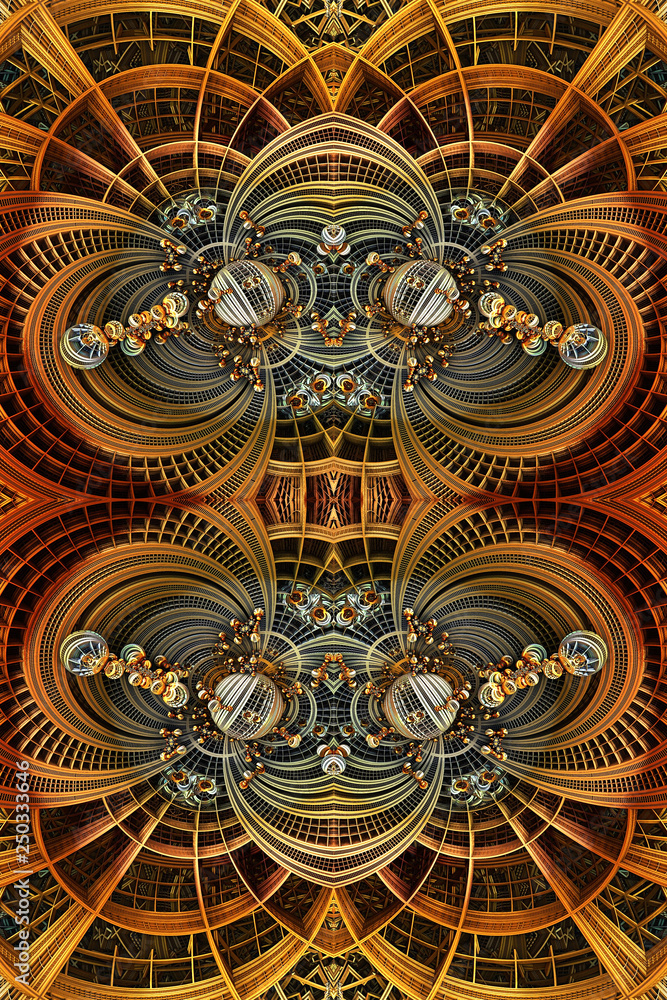 Poster unique multicolored computer generated artistic abstract fractal patterns artwork background