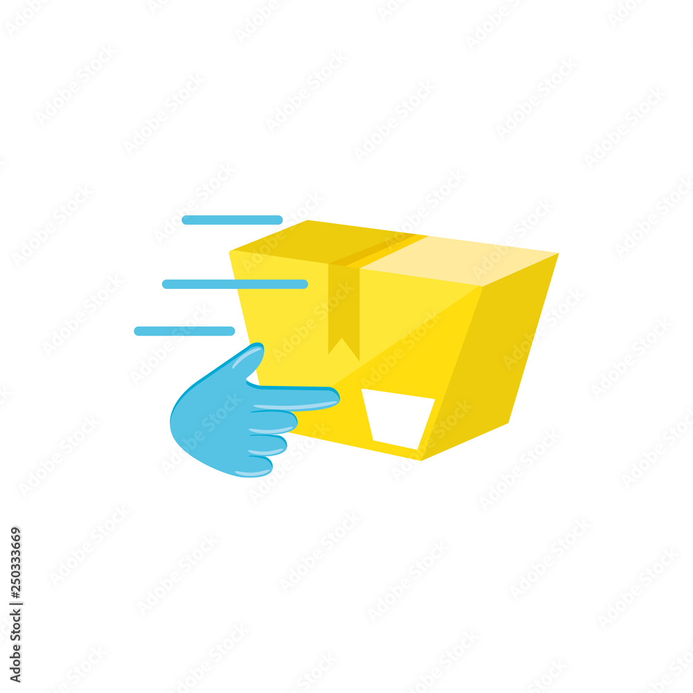Poster box carton with pointer hand