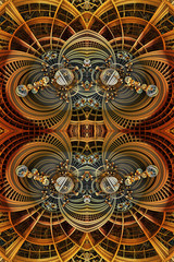 Unique multicolored computer generated artistic abstract fractal patterns artwork background