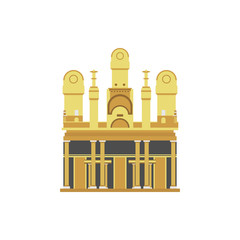 old architectural building color illustration