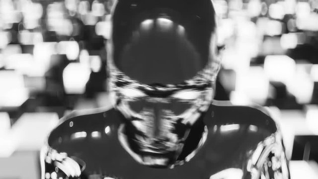 4K Artificial Intelligence AI overseeing data network. Seamless loop.