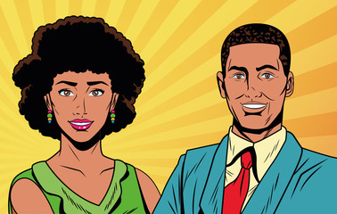 Pop art business couple © Jemastock