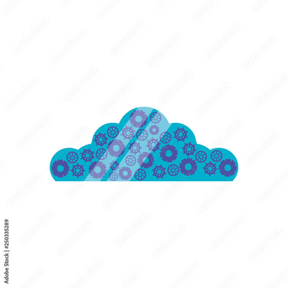 Poster cloud computing with gears icon