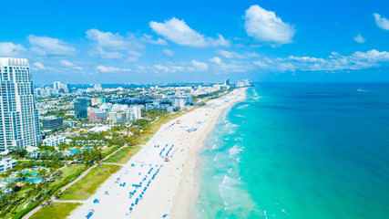 Aerial view of Miami Beach, South Beach, Florida, USA. 