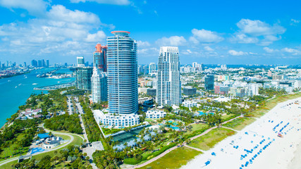 Aerial view of Miami Beach, South Beach, Florida, USA. 