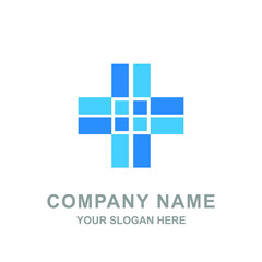 Obraz premium Blue Cross Drugstore Medical Healthcare Logo 