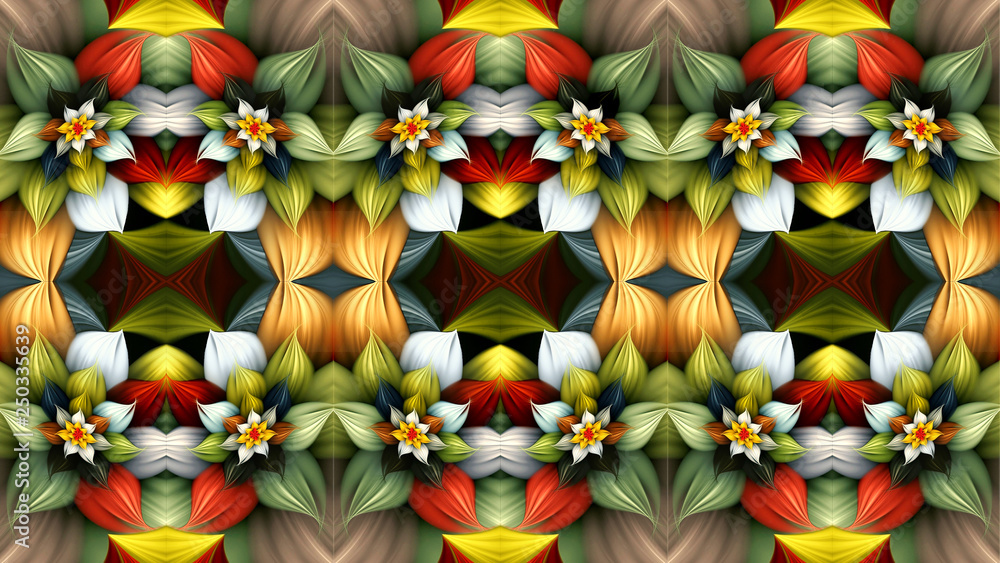 Poster artistic computer generated smooth multicolored fractals artwork background