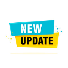 New update banner template isolated on white background.Vector illustration for store, online shop, web, app