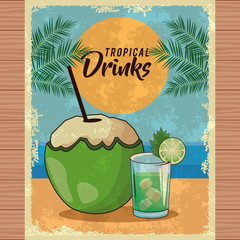 tropical cocktail poster