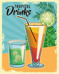 tropical cocktail poster