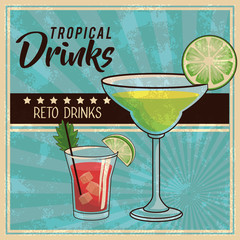 tropical cocktail poster
