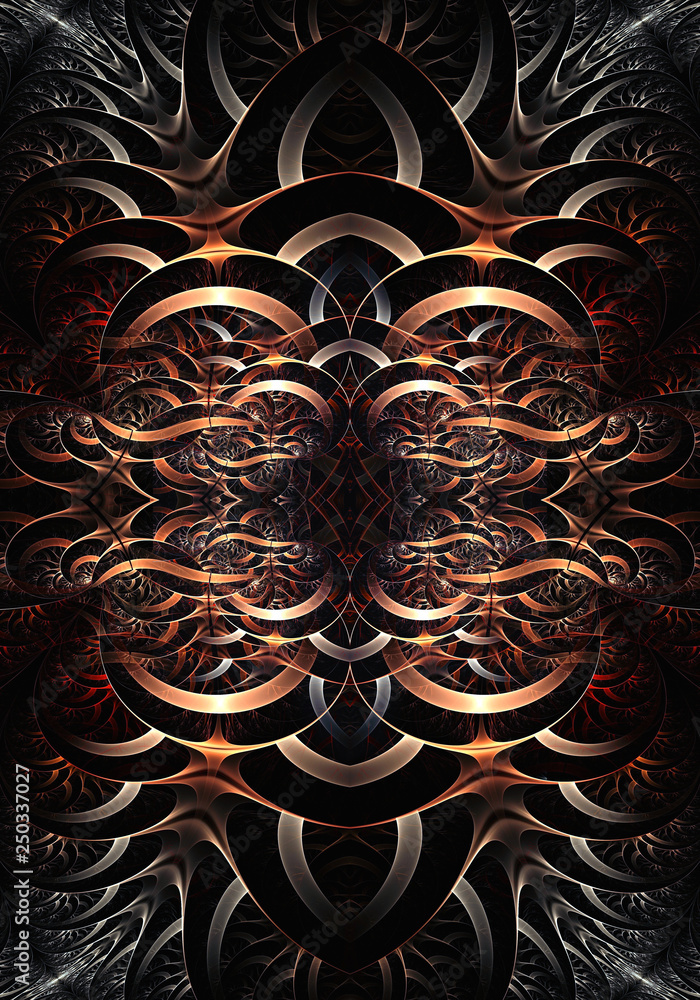 Poster artistic colorful computer generated fractals artwork as a unique background