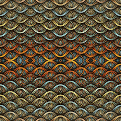 Abstract artistic computer generated multicolored unique fractal pattern artwork.