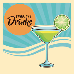 tropical cocktail poster