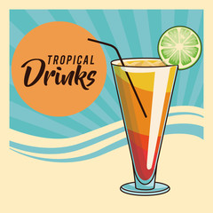 tropical cocktail poster