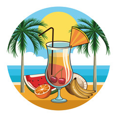 tropical cocktail drink icon
