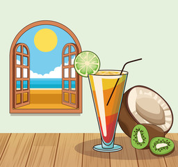 tropical cocktail drink poster