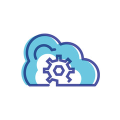cloud computing with gear icon