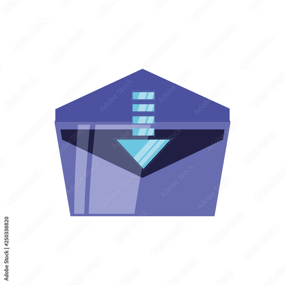 Poster envelope mail open with arrow isolated icon