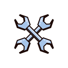 wrenches tool crossed isolated icon