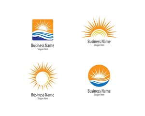 Fototapeta na wymiar Sun logo template vector icon illustration design