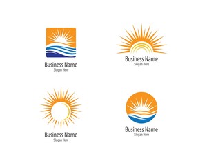 Sun logo template vector icon illustration design