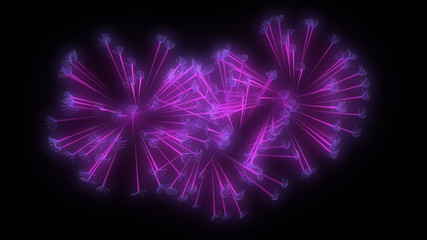 3d Fractal flower blooming. African Lily 3d render .  Computer generated procedural growth © vrx123