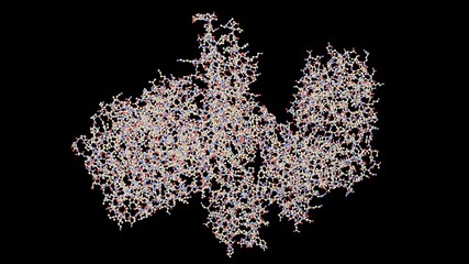 Botulinum molecule 3d rendering  Ball and stick model