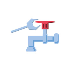 water tap with wrench tool